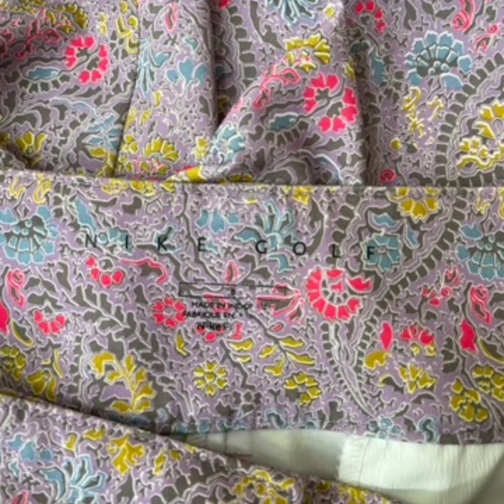 Nike Golf Women's Fit Dry Floral Paisley Pink Purple Bermuda Shorts size 8 - Picture 11 of 13